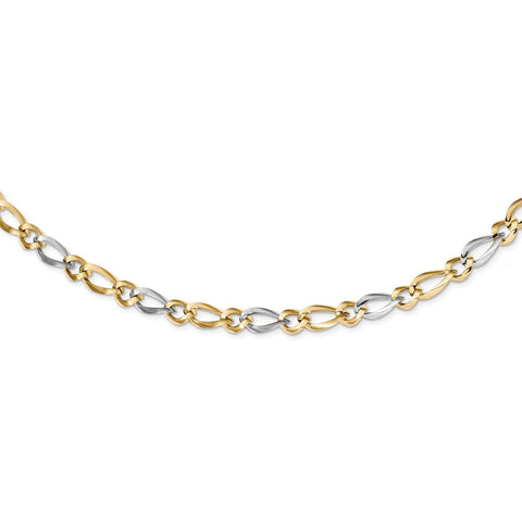 14k Two-Tone Polished Necklace-WBC-SF2419-17.5