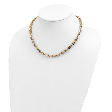 14K Polished Fancy Link Necklace-WBC-SF2433-17.5
