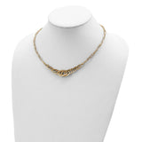 14k Yellow Gold Textured Fancy Link 18 inch Necklace-WBC-SF2437-18