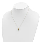 14k Polished Puffed Teardrop 18in Necklace-WBC-SF2444-18