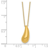 14k Polished Puffed Teardrop 18in Necklace-WBC-SF2444-18