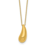 14k Polished Puffed Teardrop 18in Necklace-WBC-SF2444-18