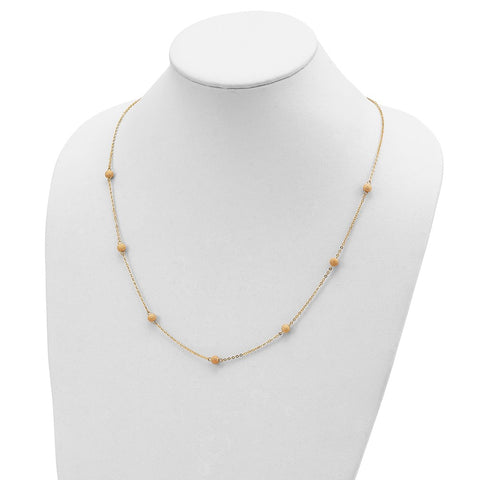 14k Textured 7 Stations Ball Necklace-WBC-SF2460-24