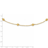 14k Textured 7 Stations Ball Necklace-WBC-SF2460-24