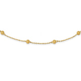 14k Textured 7 Stations Ball Necklace-WBC-SF2460-24