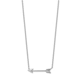 14k White Gold Polished Arrow Necklace-WBC-SF2467-17