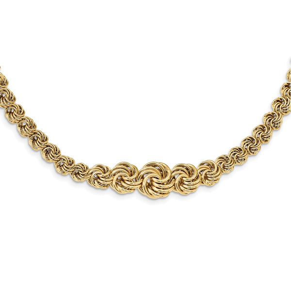 14k Polished Fancy Link 17.5in Necklace-WBC-SF2476-17.5