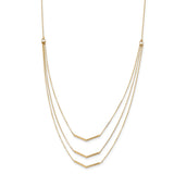 14k Polished 3 Strand w 2in Extension Drop Bar Necklace-WBC-SF2493-16