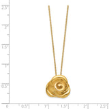 14k Polished Puffed Rose 18in Necklace-WBC-SF2535-18