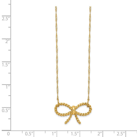 14k Polished Bow 16.5 inch Necklace-WBC-SF2537-16.5