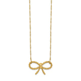 14k Polished Bow 16.5 inch Necklace-WBC-SF2537-16.5