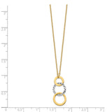 14k Two-tone Polished & Textured 3-Circle Necklace-WBC-SF2550-17