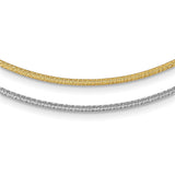 14k Two-Tone 2mm w/ 2in ext. Reversible Omega Necklace-WBC-SF2553-16