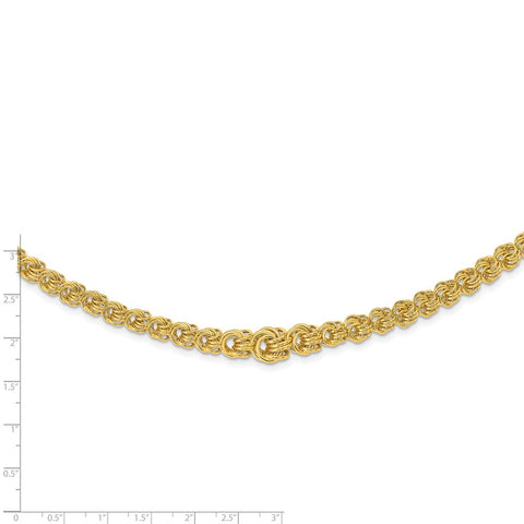 14k Fancy 7-11mm Graduated Multi-Link Necklace-WBC-SF2607-17.5