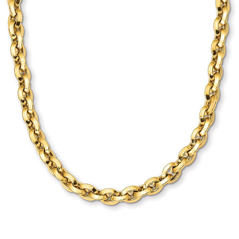 14K Polished Fancy Knife-edge Rolo Link Necklace-WBC-SF2609-17.25