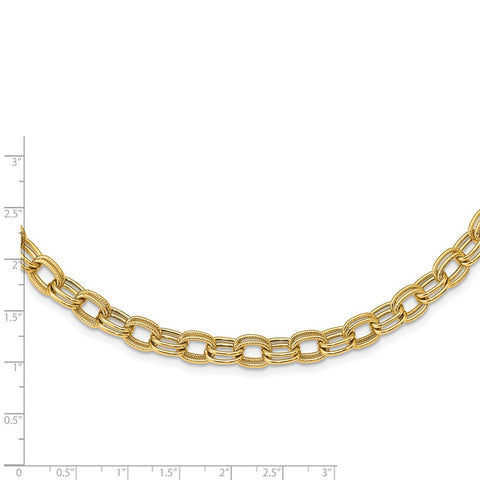 14k Polished Fancy Link Necklace-WBC-SF2612-18
