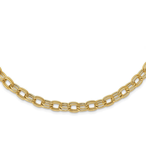 14k Polished Fancy Link Necklace-WBC-SF2612-18
