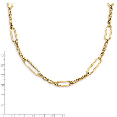 14K Polished Fancy Link Necklace-WBC-SF2615-30