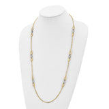 14K Two-tone Polished w/ .25 in ext. Fancy Link Necklace-WBC-SF2616-31.5