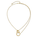 14k Oval Linked Layer Chain Necklace-WBC-SF2627-18