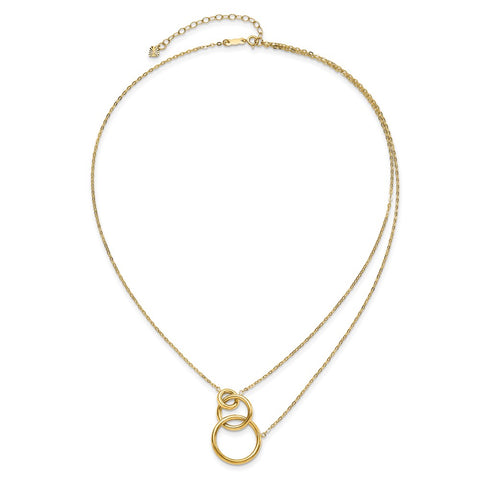 14k Oval Linked Layer Chain Necklace-WBC-SF2627-18