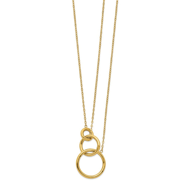 14k Oval Linked Layer Chain Necklace-WBC-SF2627-18