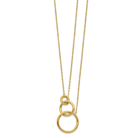 14k Oval Linked Layer Chain Necklace-WBC-SF2627-18
