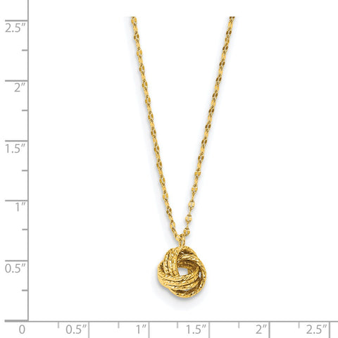 14k Diamond-cut Love Knot Necklace-WBC-SF2630-18