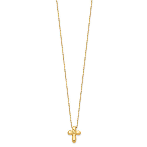 14k 16in Hollow Cross Necklace-WBC-SF2644-16