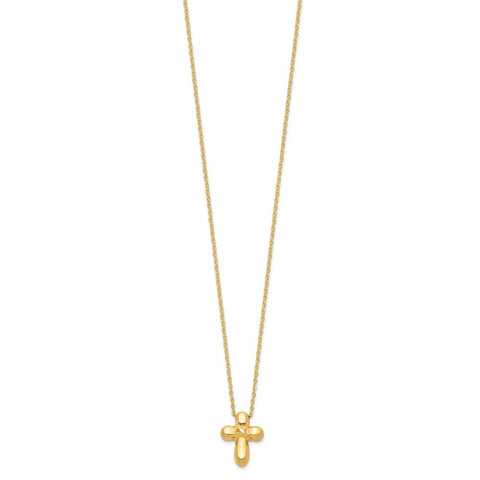 14k 16in Hollow Cross Necklace-WBC-SF2644-16