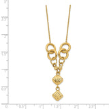 14K Polished & D/C w/2 in ext Necklace-WBC-SF2647-16