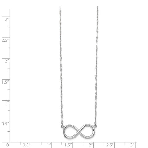 14K White Polished Infinity Necklace-WBC-SF2652-16.75