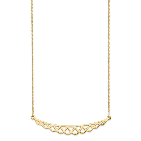 14K Polished Fancy Necklace-WBC-SF2657-18