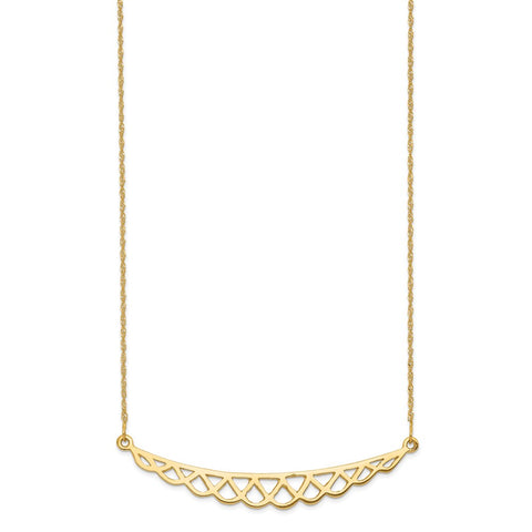 14K Polished Fancy Necklace-WBC-SF2657-18