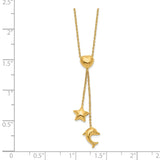 14k Heart, Star & Dolphin Y-Necklace-WBC-SF2666-16