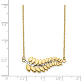 14K & White Rhodium Fern Necklace-WBC-SF2667-17