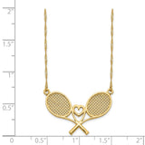 14K Polished Tennis Rackets Necklace-WBC-SF2675-17