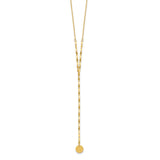 14K Circle Dangle Adjustable 16.5-20in Necklace-WBC-SF2680-16.5