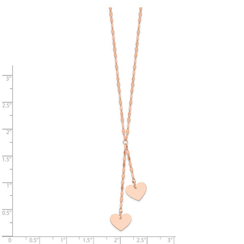 14k Rose Gold Fancy Heart w/1in ext. Necklace-WBC-SF2682-17