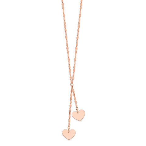 14k Rose Gold Fancy Heart w/1in ext. Necklace-WBC-SF2682-17
