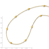 14k Diamond-cut w/Satin Oval Beads Necklace-WBC-SF2754-18