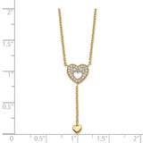 14K Heart with CZs Necklace-WBC-SF2759-17