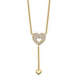 14K Heart with CZs Necklace-WBC-SF2759-17