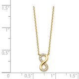 14K Infinity Symbol CZ with 2IN EXT Necklace-WBC-SF2765-18