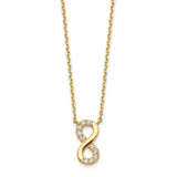 14K Infinity Symbol CZ with 2IN EXT Necklace-WBC-SF2765-18