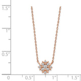 14K Rose Gold Fancy CZ w/1in ext. Necklace-WBC-SF2778-15