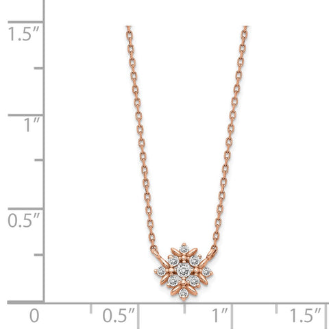 14K Rose Gold Fancy CZ w/1in ext. Necklace-WBC-SF2778-15