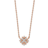 14K Rose Gold Fancy CZ w/1in ext. Necklace-WBC-SF2778-15