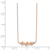 14K Rose Gold Fancy CZ w/ 1in ext. Necklace-WBC-SF2780-15