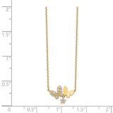 14K Butterflies CZ with 2IN EXT Necklace-WBC-SF2783-18